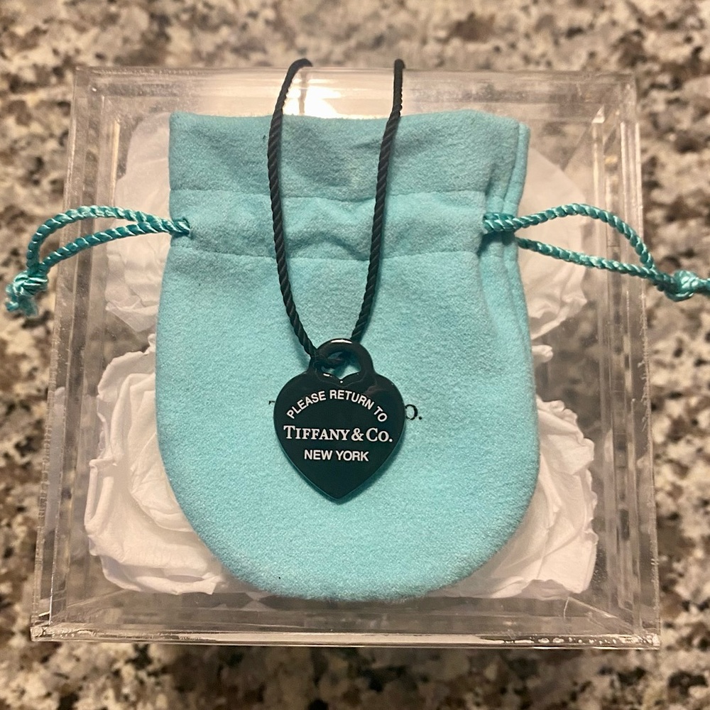Tiff & Co. Black Heart Necklace